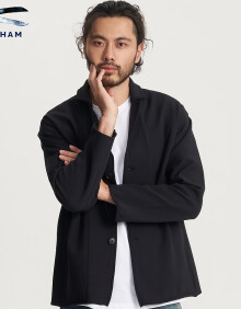 DENHAM2024年春季新品男士日本制针织修身黑色夹克外套 黑色 M