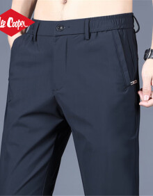 Lee Cooper2024冰丝薄款宽松休闲裤男士宽松直筒百搭弹力长裤夏季速干小西裤 1508蓝色薄款 31码