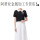 6011黑色短袖白长裙
