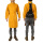 T黄色拼皮带领长袖105厘米反穿衣