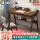【升级款】胡桃色单桌【优质橡胶木】桌面宽60CM