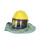 黄色喷砂头盔带气管带披肩一整套