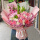 G款33朵粉白玫瑰+1粉绣球+百合花