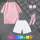 白色短库+粉色T恤+袜子