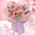 19朵粉色康乃馨粉玫瑰混搭花束