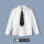 白色 衬衫+藏青领带