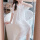 MBN_8822#网纱短袖裙 白色