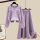 紫色毛衣紫色半身裙两件套