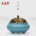 九龙戏珠陶瓷香炉-浅蓝约 220g