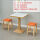 B款一桌两凳(木纹转印+橙)