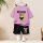 大金熊#紫短T+黑短裤