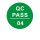 2厘米绿底白字QAPASS 04号 1件是1千个