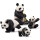 实心熊猫模型4只套装