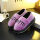 字母棉鞋紫色