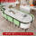 10】3.0m石纹桌+豆绿皮椅 1