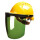 绿色面罩+三筋透气黄色安全帽