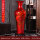 水晶釉晶橙牡丹*1.25米花瓶dai木