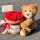 28cm贝雷帽熊11朵红玫瑰+礼袋