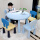 浅蓝圆桌+2蓝2海蓝小背椅子 0cm