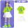 短袖:未来可期荧光绿T+纯白裙
