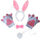 短耳兔三件套+白色动物手套
