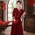 9683中国红加绒上衣+裙子 优质