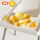黄色  猫爪餐盘+硅胶叉勺