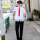 白短袖+黑裤+红领带【+中国贴】
