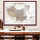 复古中国地图【实木框】典雅红褐色