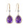 金色紫水滴耳环C1026