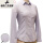 12浅紫色小竖纹长袖衬衫