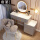 灰实木1米+花瓣椅+智能镜+床头柜