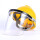 透明款+黄色V型ABS透气安全帽