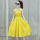 黄色单件吊带裙子