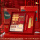 A6红色乘风破浪磁扣本+彩色塑料笔+书签+红盒红槽