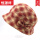 24 大方格布料盆帽-红色