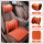 腰靠（靠垫） 橙色超豪华单座头枕*1+靠背*1+座