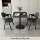 黑色2皮椅+60*60黑色方桌