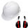 白色安全帽君御H8011型耳罩 新国标ABS安全帽