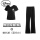 黑色舞字短袖+喇叭裤(莫代尔)
