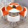 4椅子+90cm圆桌，橙白双色