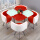 4椅子+90cm方桌，红白双色