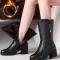 QN7181黑色厚绒棉靴 跟高4.5cm