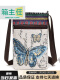 中国风+国风织布+蓝蝴蝶