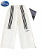 条纹白长裤+黑方巾