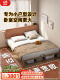 实木床+床头柜x1+Y06薄棕垫