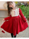 AE-8919红色 泡泡袖长袖公主裙【加绒款】
