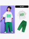 960白色T恤+699绿色长裤