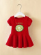 红色短袖连衣裙印花16 绿柠檬