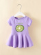 紫色短袖连衣裙印花21 绿柠檬